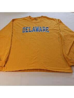 Champion Authentic Athletic Apparel Delaware Men's Yellow T-Shirt Cotton XL